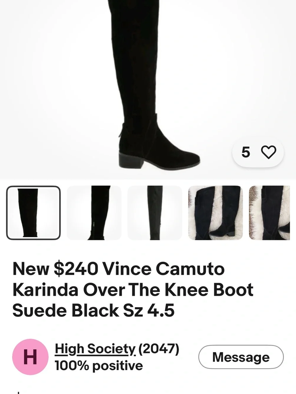 Vince Camuto Karinda boot in black suede leather-7.5 M **mint!!